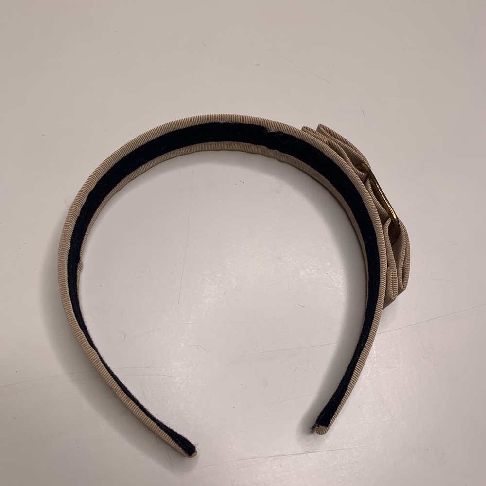 FERRAGAMO Vara Bow Headband 1" in TAN - Picture 2 of 4